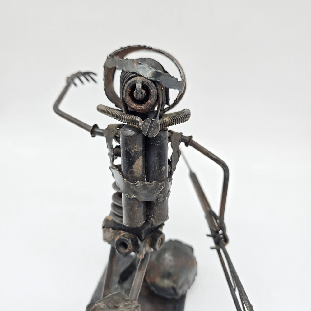 Vintage Welded Metal Diver Sculpture Signed K Moore 1971 - Picture 8 of 16
